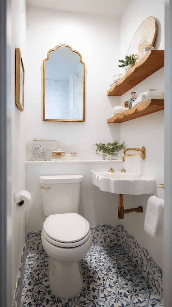 10 Half Bathroom Ideas: Elevate Your Space with the Trending Scalloped Shelf