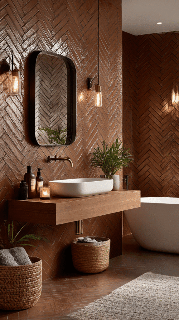 Bathroom Inspiration: Transforming a Space with a Brown Floor